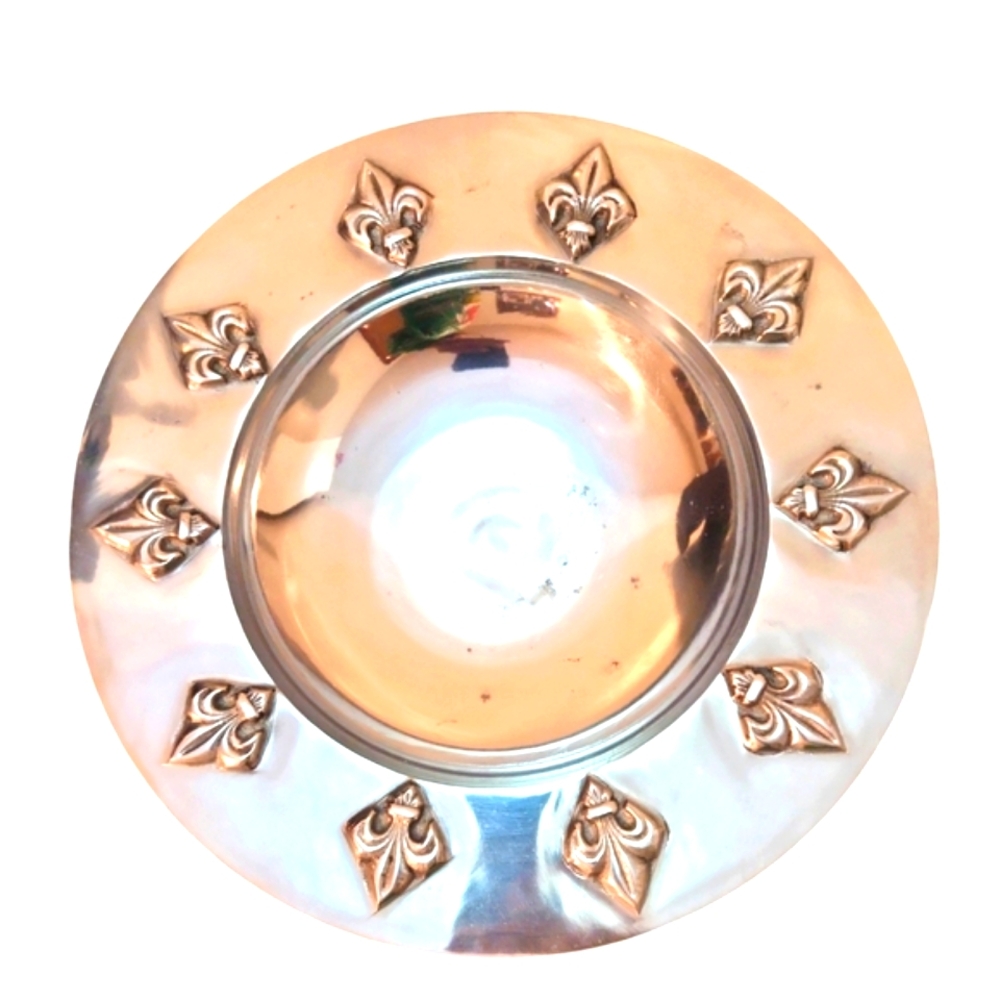Cast Aluminum Fleur De Lis Bowl